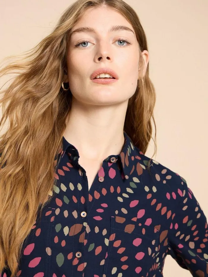 White Stuff SHIRTS and BLOUSES SOPHIE PRINTED ORGANIC SHIRT Navy Multi 8211 Women White Stuff SHIRTS and BLOUSES SOPHIE PRINTED ORGANIC SHIRT Navy Multi 8211 Women