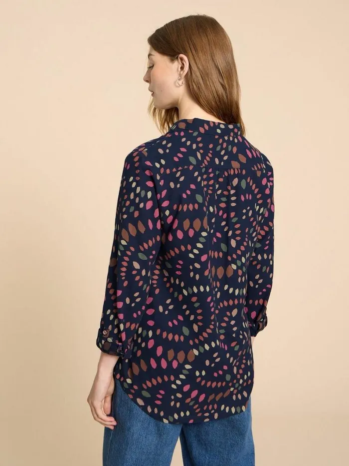 White Stuff SHIRTS and BLOUSES SOPHIE PRINTED ORGANIC SHIRT Navy Multi 8211 Women White Stuff SHIRTS and BLOUSES SOPHIE PRINTED ORGANIC SHIRT Navy Multi 8211 Women