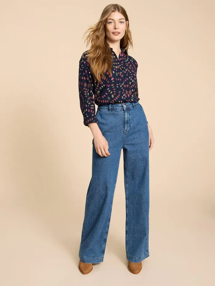 White Stuff SHIRTS and BLOUSES SOPHIE PRINTED ORGANIC SHIRT Navy Multi 8211 Women White Stuff SHIRTS and BLOUSES SOPHIE PRINTED ORGANIC SHIRT Navy Multi 8211 Women