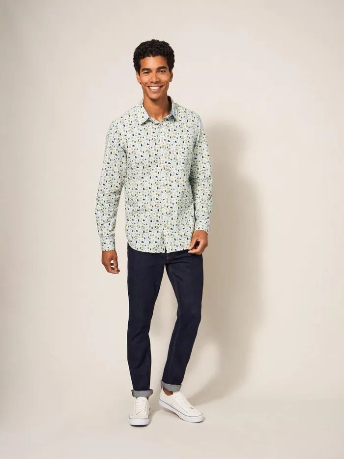 White Stuff SHIRTS Antique Printed Shirt Natural Multi 8211 Men White Stuff SHIRTS Antique Printed Shirt Natural Multi 8211 Men