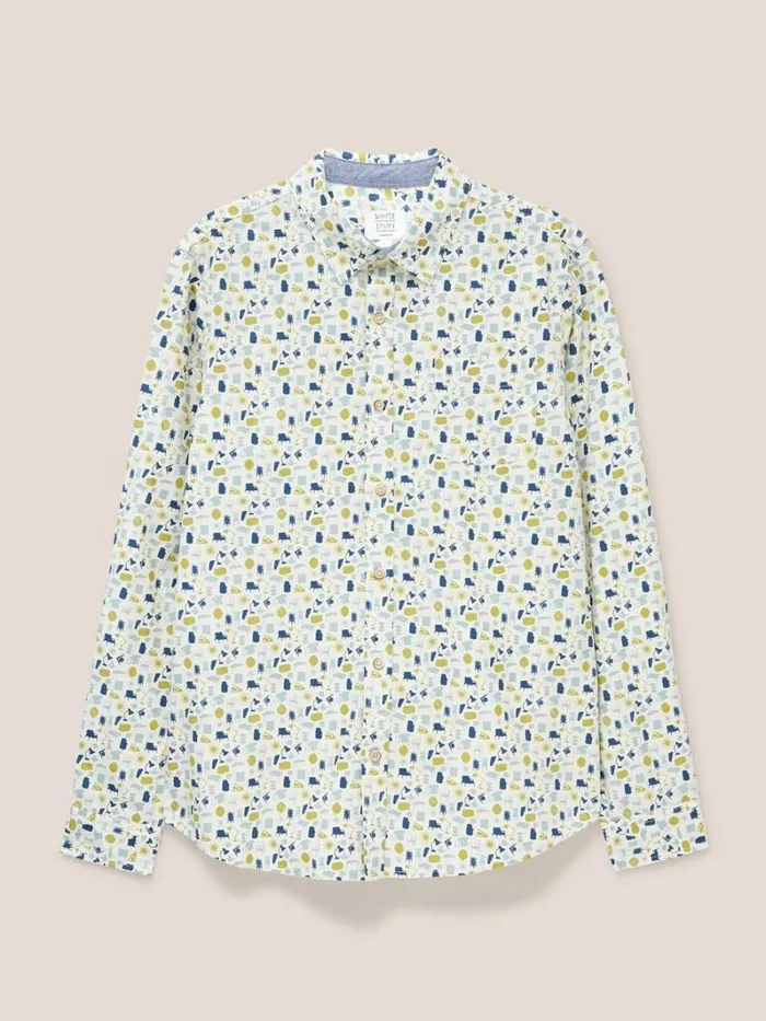 White Stuff SHIRTS Antique Printed Shirt Natural Multi 8211 Men White Stuff SHIRTS Antique Printed Shirt Natural Multi 8211 Men