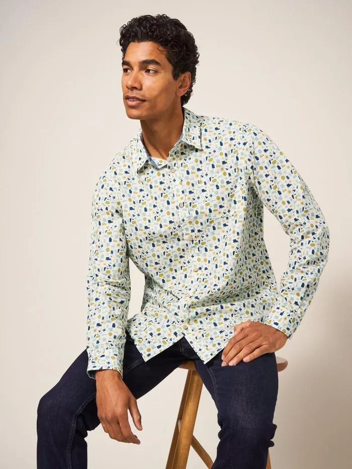 White Stuff SHIRTS Antique Printed Shirt Natural Multi 8211 Men White Stuff SHIRTS Antique Printed Shirt Natural Multi 8211 Men