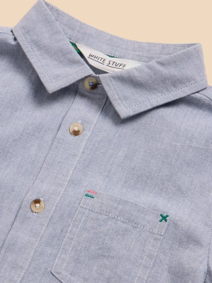 White Stuff SHIRTS Chambray SS Shirt Chambray Blue 8211 Kids