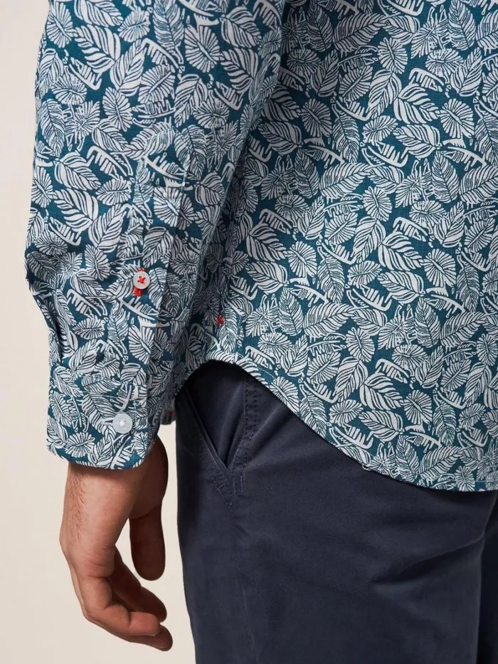 White Stuff SHIRTS Chorley Leaf Printed Shirt Deep Blue 8211 Men White Stuff SHIRTS Chorley Leaf Printed Shirt Deep Blue 8211 Men
