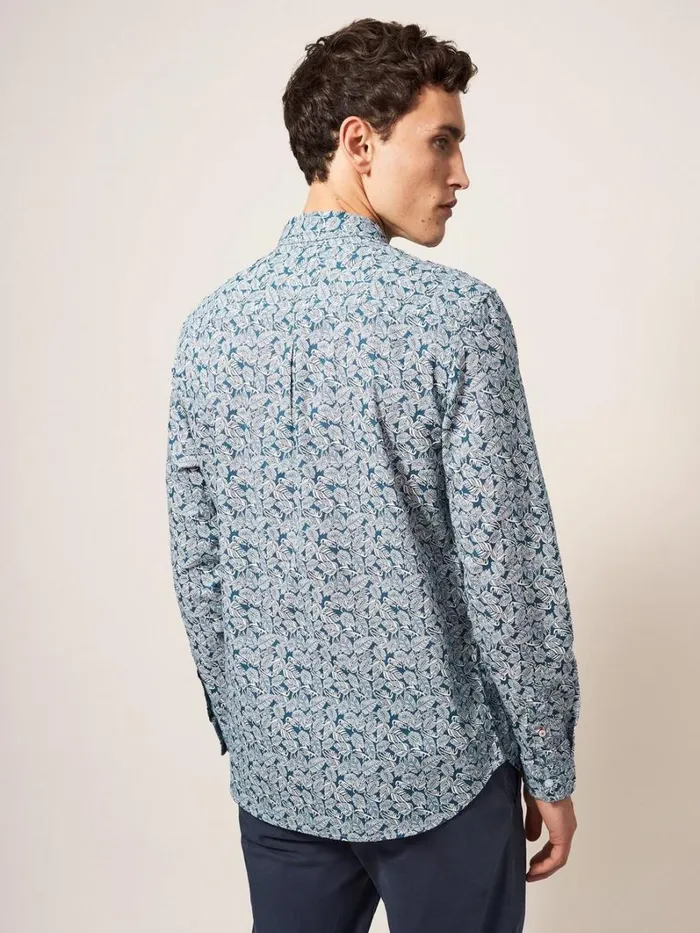 White Stuff SHIRTS Chorley Leaf Printed Shirt Deep Blue 8211 Men White Stuff SHIRTS Chorley Leaf Printed Shirt Deep Blue 8211 Men
