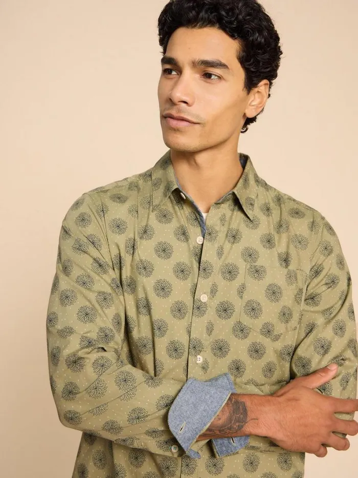 White Stuff SHIRTS Daisy Floral Printed Shirt Green Print 8211 Men White Stuff SHIRTS Daisy Floral Printed Shirt Green Print 8211 Men