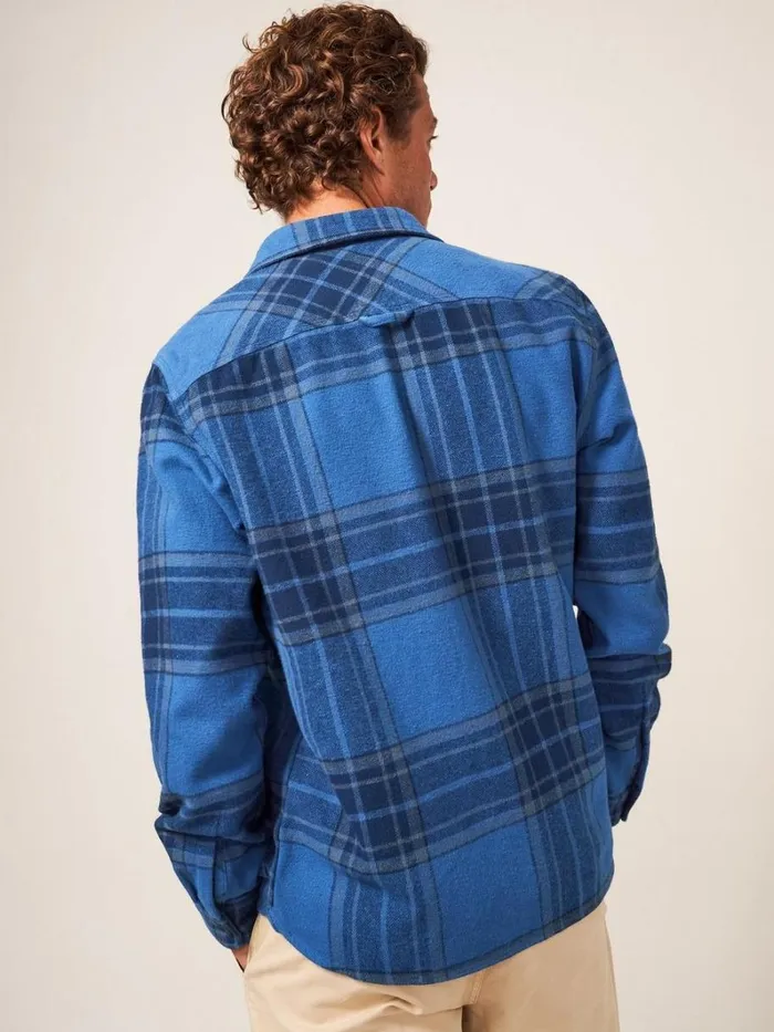 White Stuff SHIRTS Darwen Check Overshirt Deep Blue 8211 Men White Stuff SHIRTS Darwen Check Overshirt Deep Blue 8211 Men
