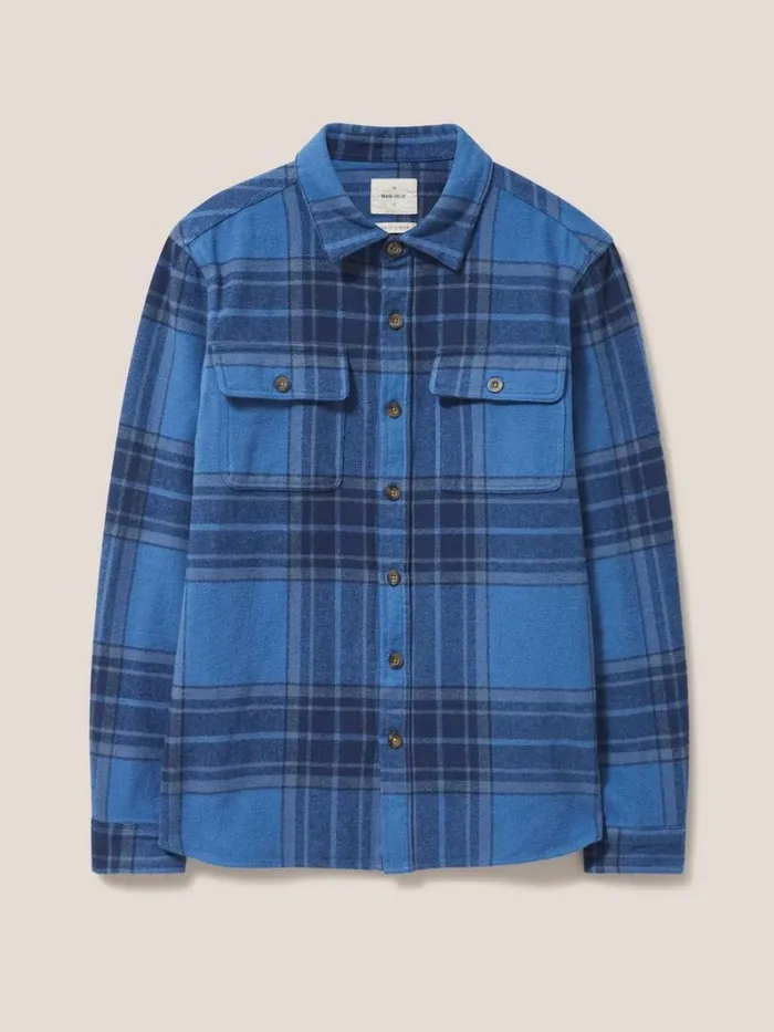 White Stuff SHIRTS Darwen Check Overshirt Deep Blue 8211 Men White Stuff SHIRTS Darwen Check Overshirt Deep Blue 8211 Men