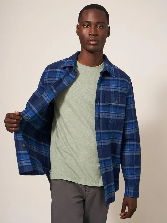 White Stuff SHIRTS Darwen Check Woven Overshirt Dark Navy 8211 Men