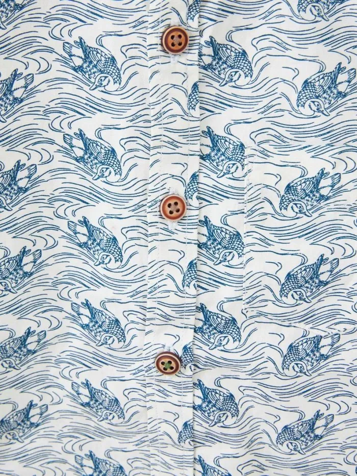White Stuff SHIRTS Duck Printed Cotton Shirt White Print 8211 Kids