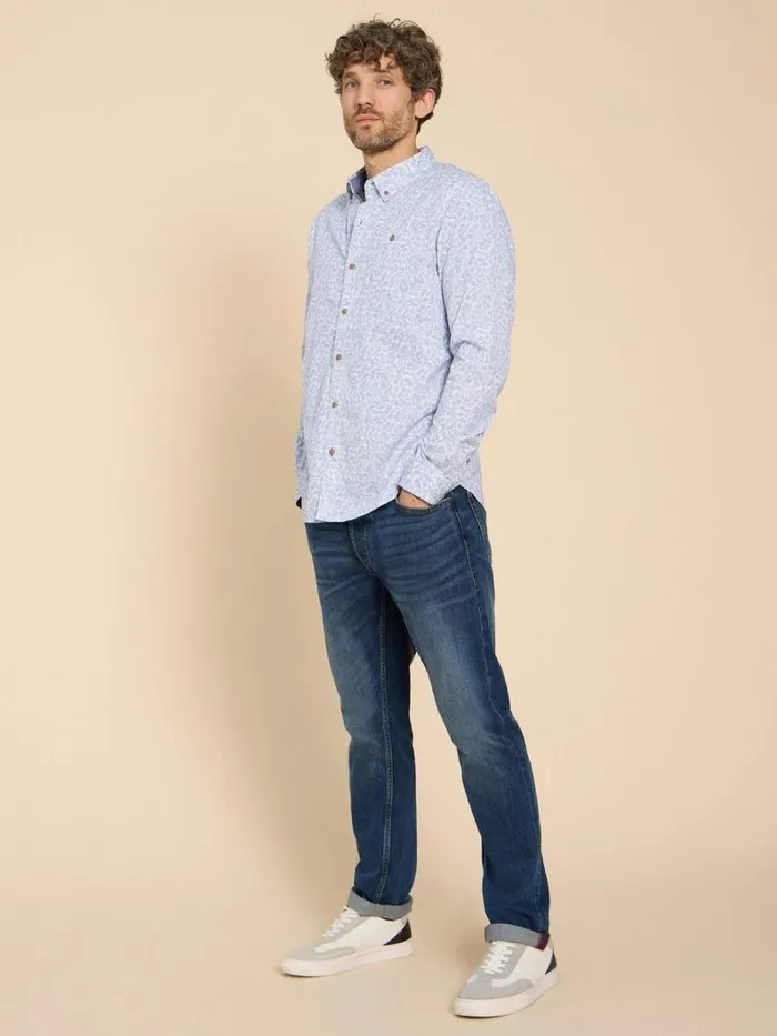 White Stuff SHIRTS Hare Print Cotton Shirt White Multi 8211 Men