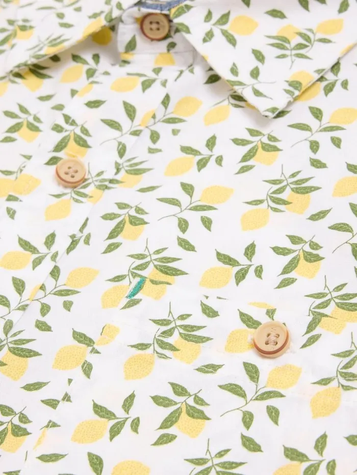 White Stuff SHIRTS Lemon Printed Shirt White Print 8211 Men White Stuff SHIRTS Lemon Printed Shirt White Print 8211 Men