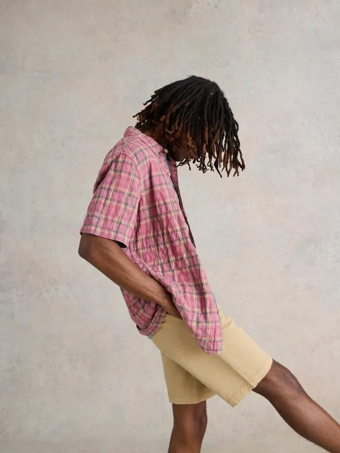 White Stuff SHIRTS Madras Check SS Shirt Pink Multi 8211 Men