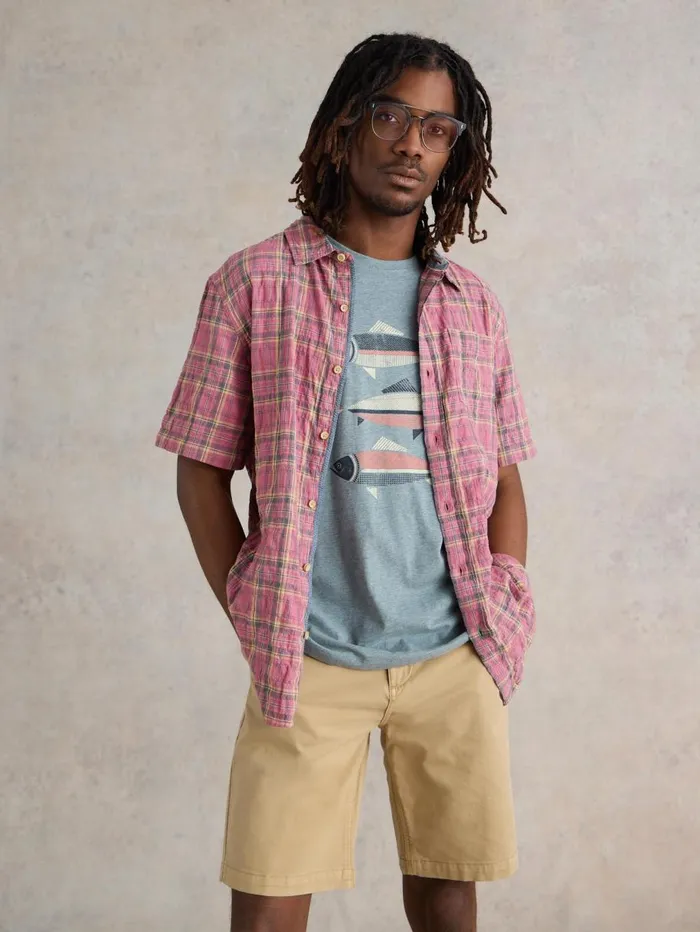 White Stuff SHIRTS Madras Check SS Shirt Pink Multi 8211 Men White Stuff SHIRTS Madras Check SS Shirt Pink Multi 8211 Men