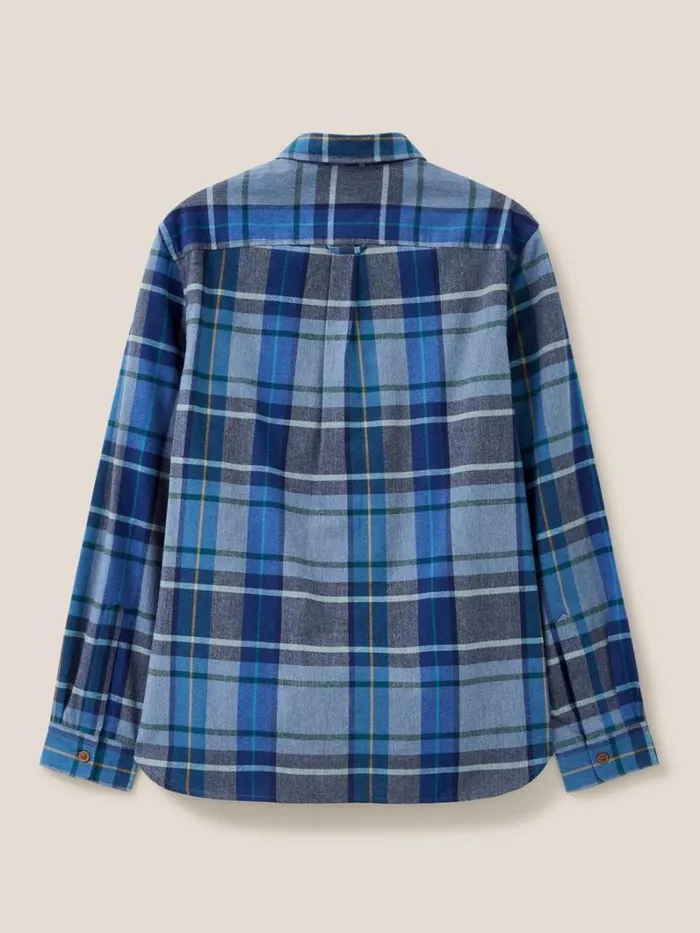White Stuff SHIRTS Moxley Brushed Check Shirt Mid Blue 8211 Men White Stuff SHIRTS Moxley Brushed Check Shirt Mid Blue 8211 Men