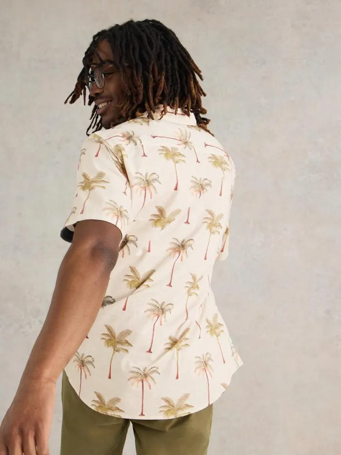White Stuff SHIRTS Palm Tree Printed Shirt Natural Print 8211 Men White Stuff SHIRTS Palm Tree Printed Shirt Natural Print 8211 Men