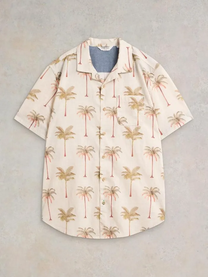 White Stuff SHIRTS Palm Tree Printed Shirt Natural Print 8211 Men White Stuff SHIRTS Palm Tree Printed Shirt Natural Print 8211 Men