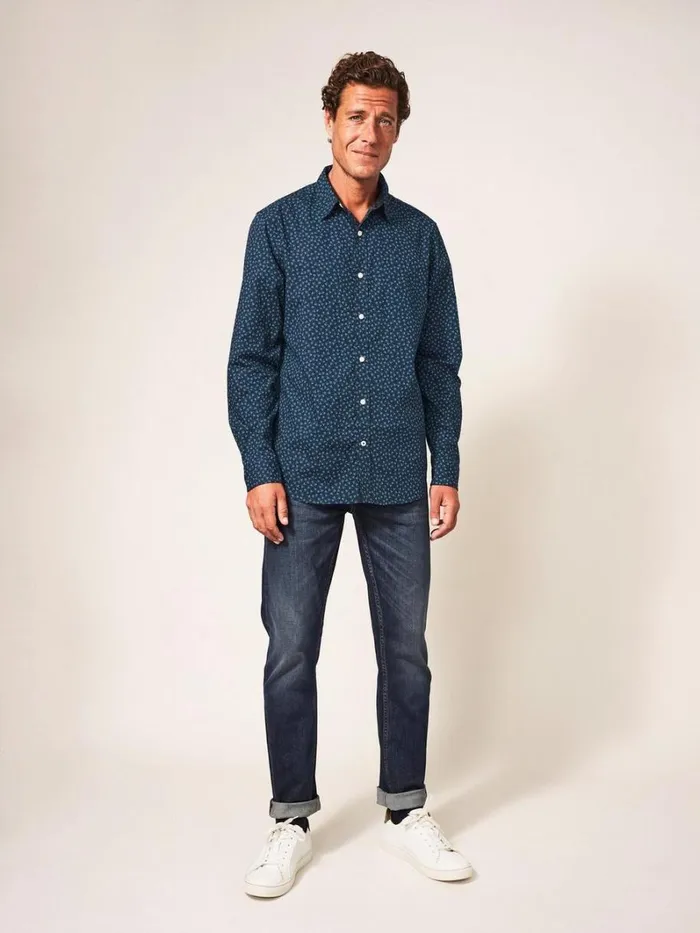 White Stuff SHIRTS Party Geo Printed Shirt Dark Navy 8211 Men White Stuff SHIRTS Party Geo Printed Shirt Dark Navy 8211 Men