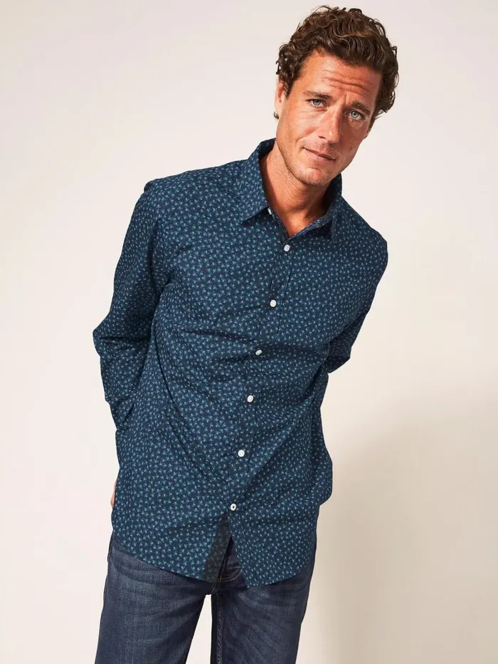 White Stuff SHIRTS Party Geo Printed Shirt Dark Navy 8211 Men White Stuff SHIRTS Party Geo Printed Shirt Dark Navy 8211 Men
