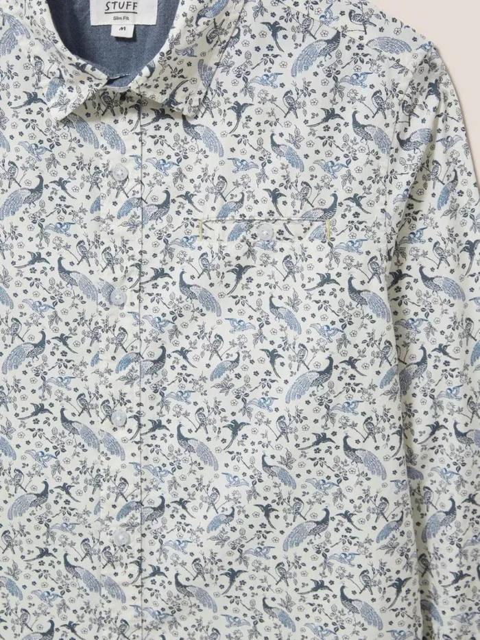 White Stuff SHIRTS Peacock Printed Slim Fit Shirt Natural White 8211 Men White Stuff SHIRTS Peacock Printed Slim Fit Shirt Natural White 8211 Men