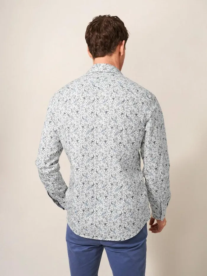 White Stuff SHIRTS Peacock Printed Slim Fit Shirt Natural White 8211 Men White Stuff SHIRTS Peacock Printed Slim Fit Shirt Natural White 8211 Men