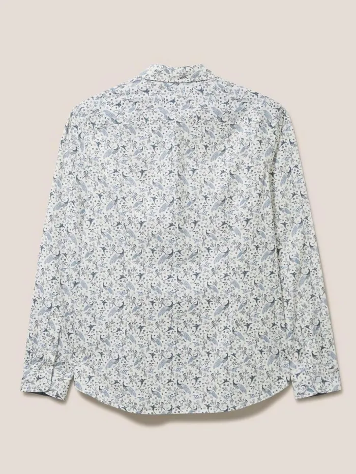 White Stuff SHIRTS Peacock Printed Slim Fit Shirt Natural White 8211 Men White Stuff SHIRTS Peacock Printed Slim Fit Shirt Natural White 8211 Men
