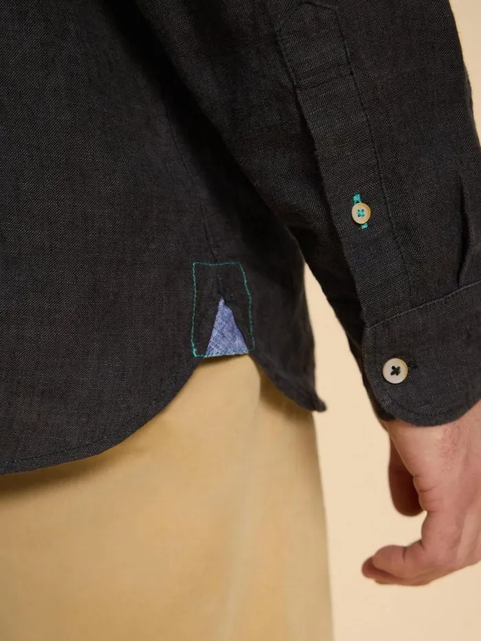White Stuff SHIRTS Pembroke LS Linen Shirt Pure Black 8211 Men