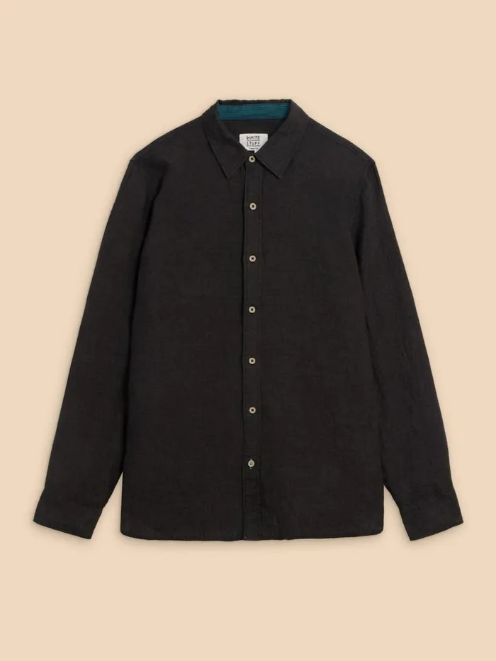White Stuff SHIRTS Pembroke LS Linen Shirt Pure Black 8211 Men White Stuff SHIRTS Pembroke LS Linen Shirt Pure Black 8211 Men