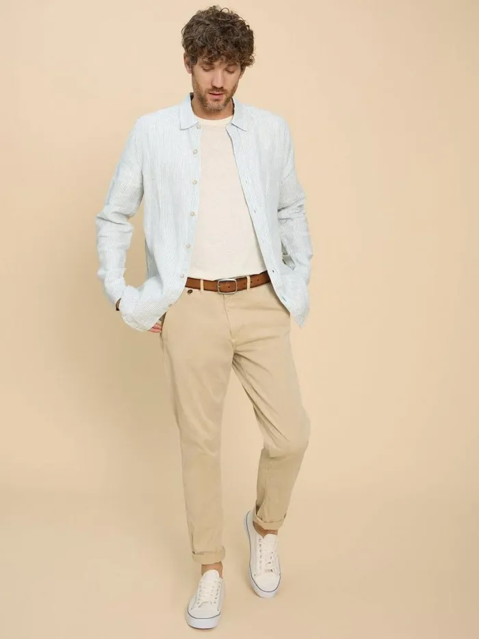 White Stuff SHIRTS Pembroke LS Linen Stripe Shirt Blue Multi 8211 Men