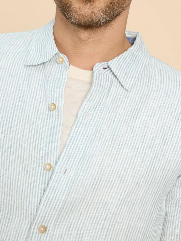 White Stuff SHIRTS Pembroke LS Linen Stripe Shirt Blue Multi 8211 Men White Stuff SHIRTS Pembroke LS Linen Stripe Shirt Blue Multi 8211 Men