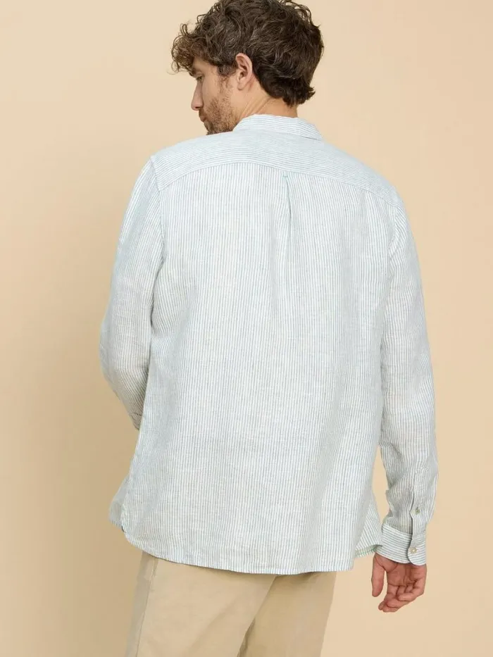 White Stuff SHIRTS Pembroke LS Linen Stripe Shirt Blue Multi 8211 Men White Stuff SHIRTS Pembroke LS Linen Stripe Shirt Blue Multi 8211 Men