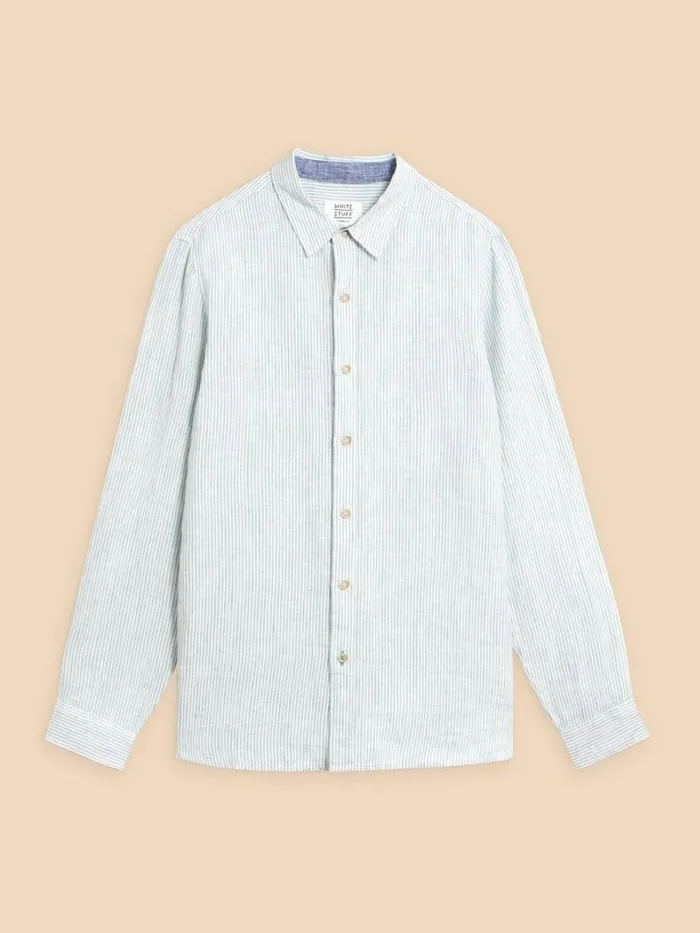 White Stuff SHIRTS Pembroke LS Linen Stripe Shirt Blue Multi 8211 Men White Stuff SHIRTS Pembroke LS Linen Stripe Shirt Blue Multi 8211 Men