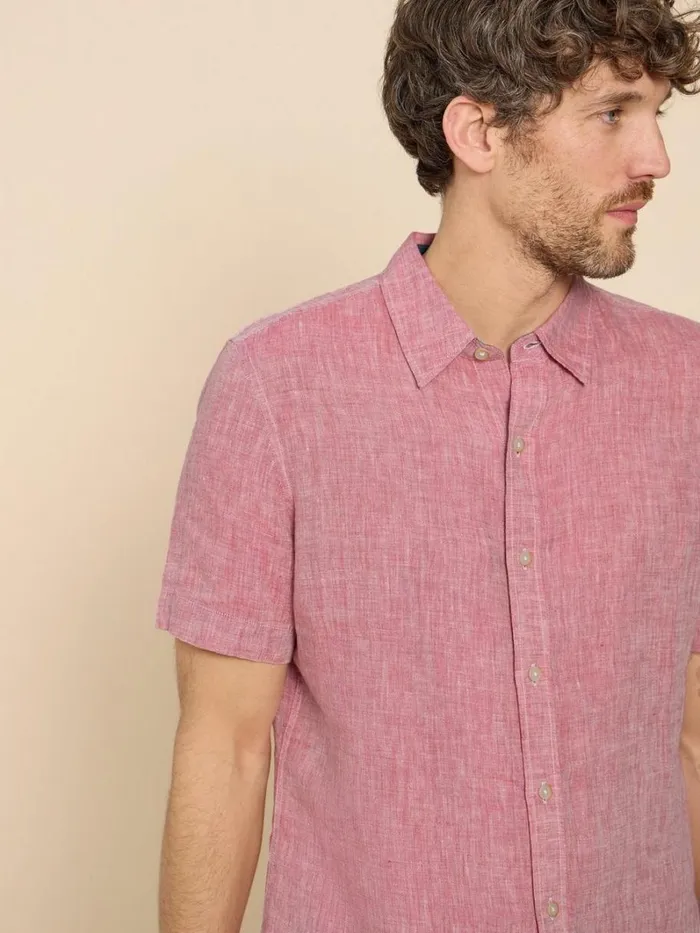 White Stuff SHIRTS Pembroke SS Linen Shirt Mid Red 8211 Men White Stuff SHIRTS Pembroke SS Linen Shirt Mid Red 8211 Men