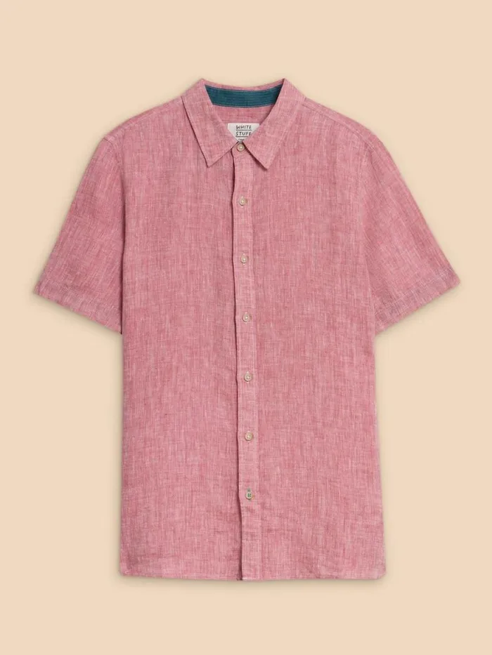 White Stuff SHIRTS Pembroke SS Linen Shirt Mid Red 8211 Men White Stuff SHIRTS Pembroke SS Linen Shirt Mid Red 8211 Men