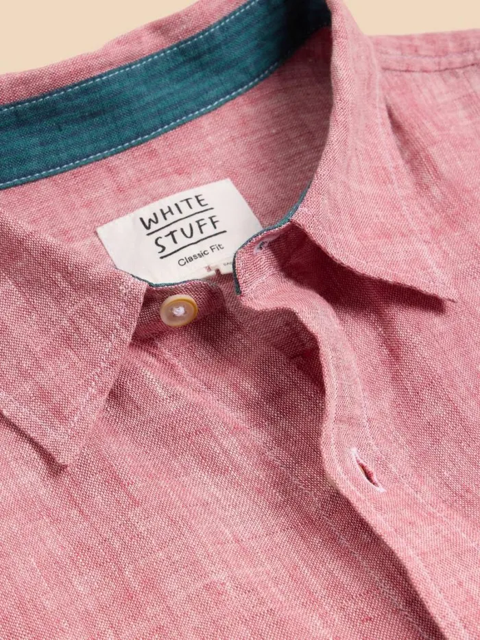 White Stuff SHIRTS Pembroke SS Linen Shirt Mid Red 8211 Men White Stuff SHIRTS Pembroke SS Linen Shirt Mid Red 8211 Men