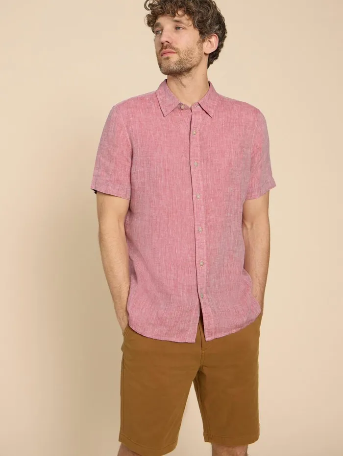 White Stuff SHIRTS Pembroke SS Linen Shirt Mid Red 8211 Men White Stuff SHIRTS Pembroke SS Linen Shirt Mid Red 8211 Men
