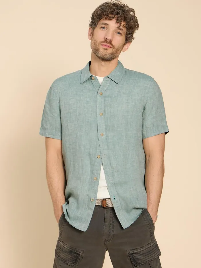 White Stuff SHIRTS Pembroke SS Linen Shirt Mint Green 8211 Men White Stuff SHIRTS Pembroke SS Linen Shirt Mint Green 8211 Men