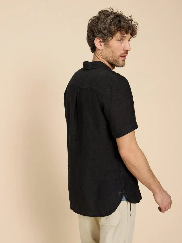White Stuff SHIRTS Pembroke SS Linen Shirt Pure Black 8211 Men White Stuff SHIRTS Pembroke SS Linen Shirt Pure Black 8211 Men