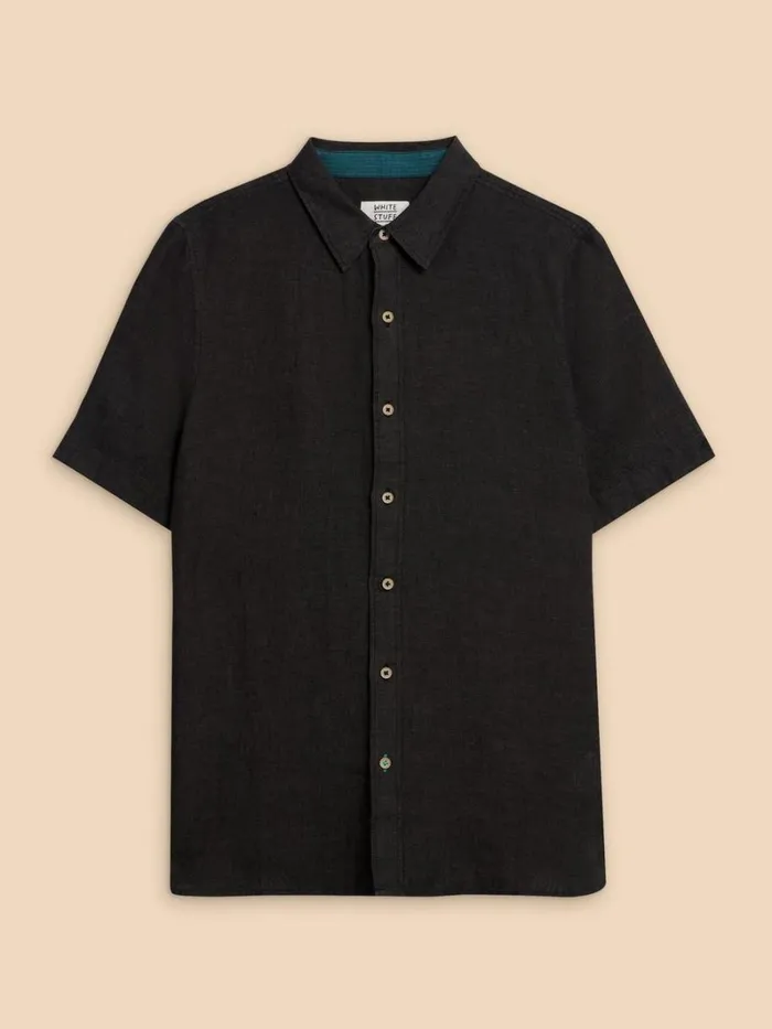 White Stuff SHIRTS Pembroke SS Linen Shirt Pure Black 8211 Men White Stuff SHIRTS Pembroke SS Linen Shirt Pure Black 8211 Men