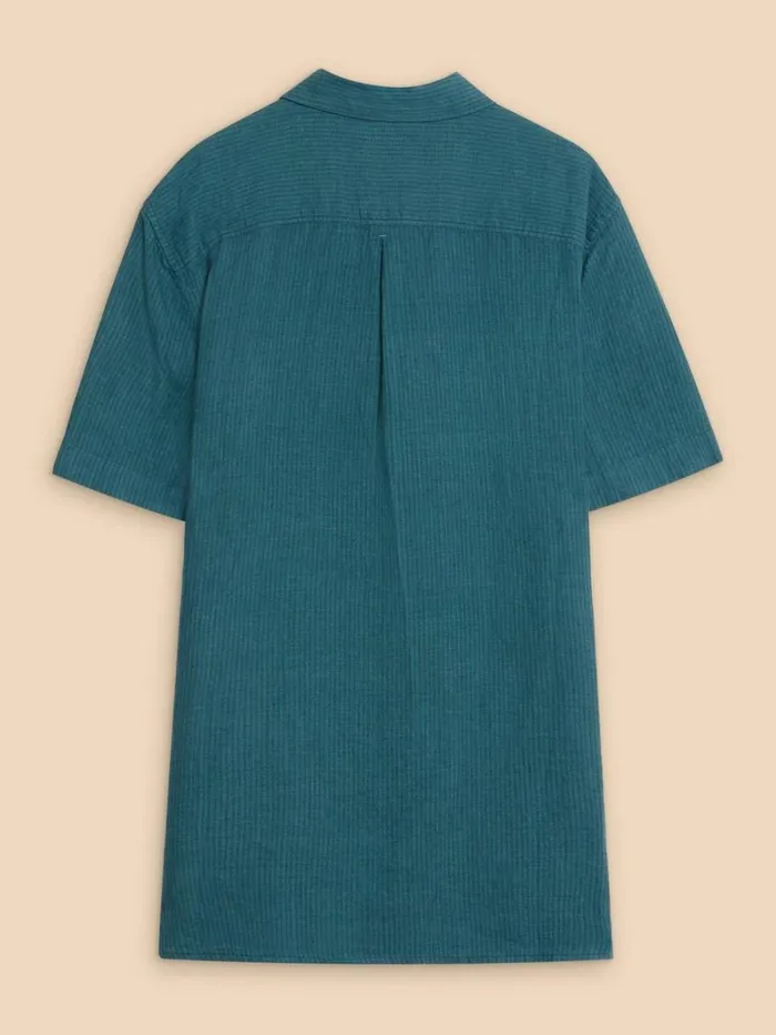 White Stuff SHIRTS Pembroke SS Linen Stripe Shirt Teal Multi 8211 Men White Stuff SHIRTS Pembroke SS Linen Stripe Shirt Teal Multi 8211 Men