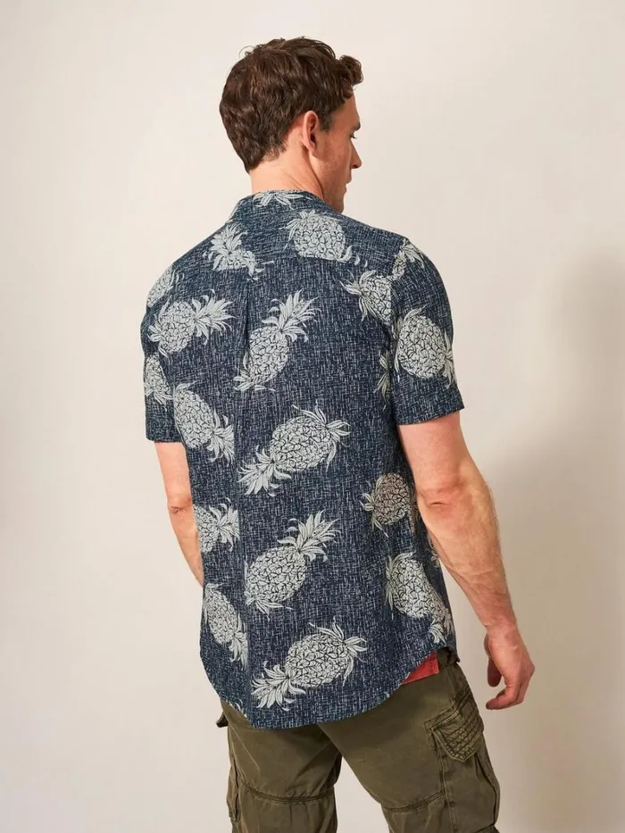 White Stuff SHIRTS Penare Pineapple PR SS Shirt Dark Navy 8211 Men White Stuff SHIRTS Penare Pineapple PR SS Shirt Dark Navy 8211 Men