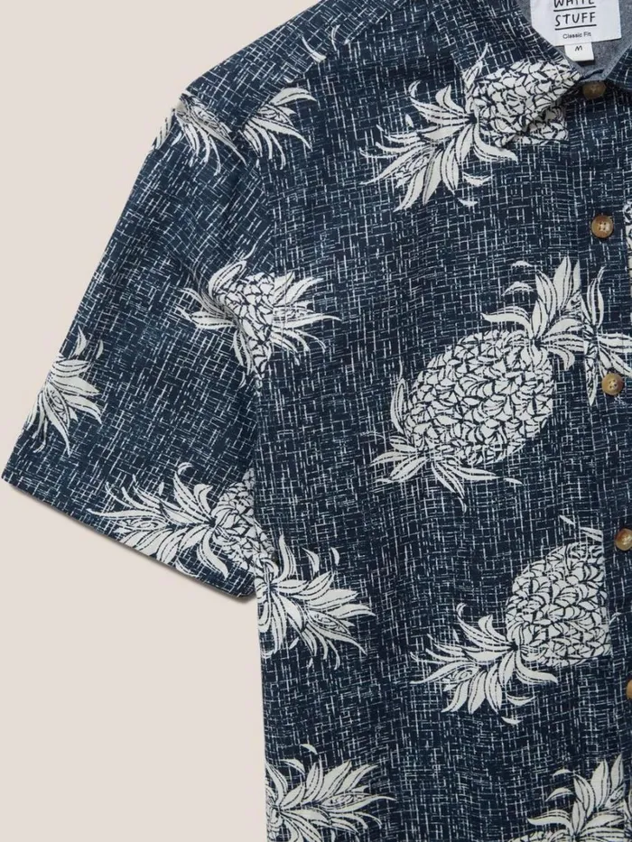 White Stuff SHIRTS Penare Pineapple PR SS Shirt Dark Navy 8211 Men White Stuff SHIRTS Penare Pineapple PR SS Shirt Dark Navy 8211 Men