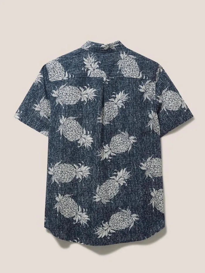 White Stuff SHIRTS Penare Pineapple PR SS Shirt Dark Navy 8211 Men White Stuff SHIRTS Penare Pineapple PR SS Shirt Dark Navy 8211 Men