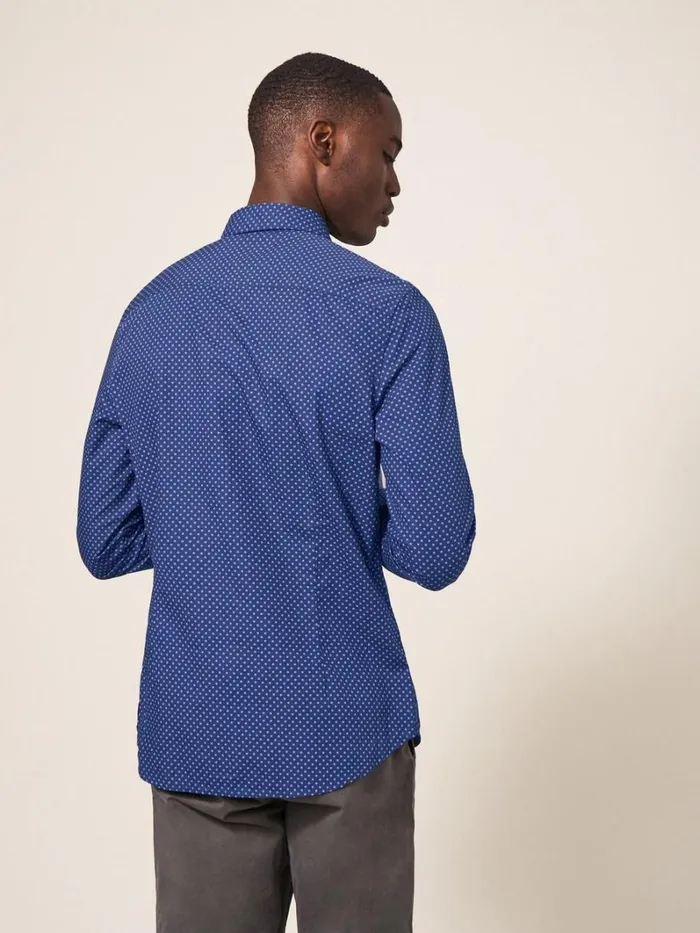 White Stuff SHIRTS Polka Dot Printed Shirt Indigo Blue 8211 Men White Stuff SHIRTS Polka Dot Printed Shirt Indigo Blue 8211 Men
