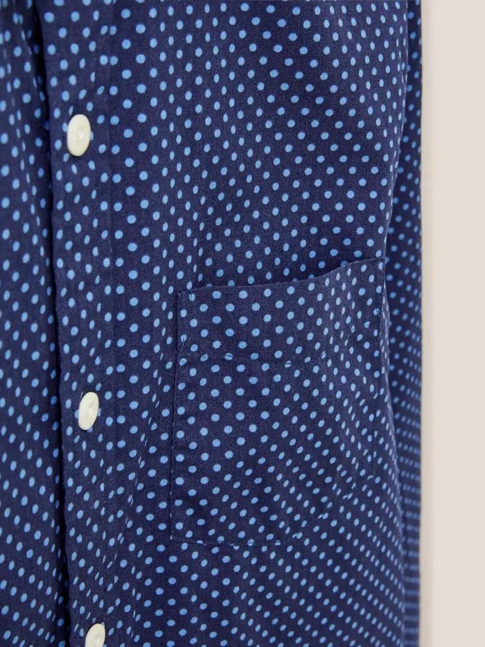 White Stuff SHIRTS Polka Dot Printed Shirt Indigo Blue 8211 Men White Stuff SHIRTS Polka Dot Printed Shirt Indigo Blue 8211 Men