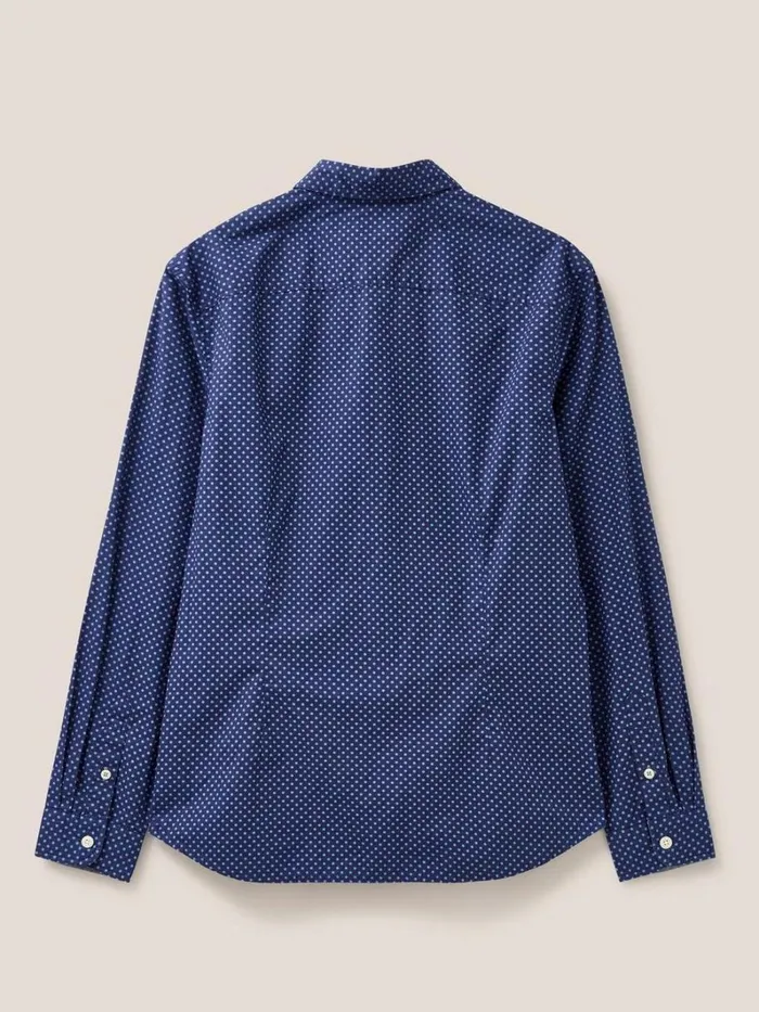 White Stuff SHIRTS Polka Dot Printed Shirt Indigo Blue 8211 Men White Stuff SHIRTS Polka Dot Printed Shirt Indigo Blue 8211 Men