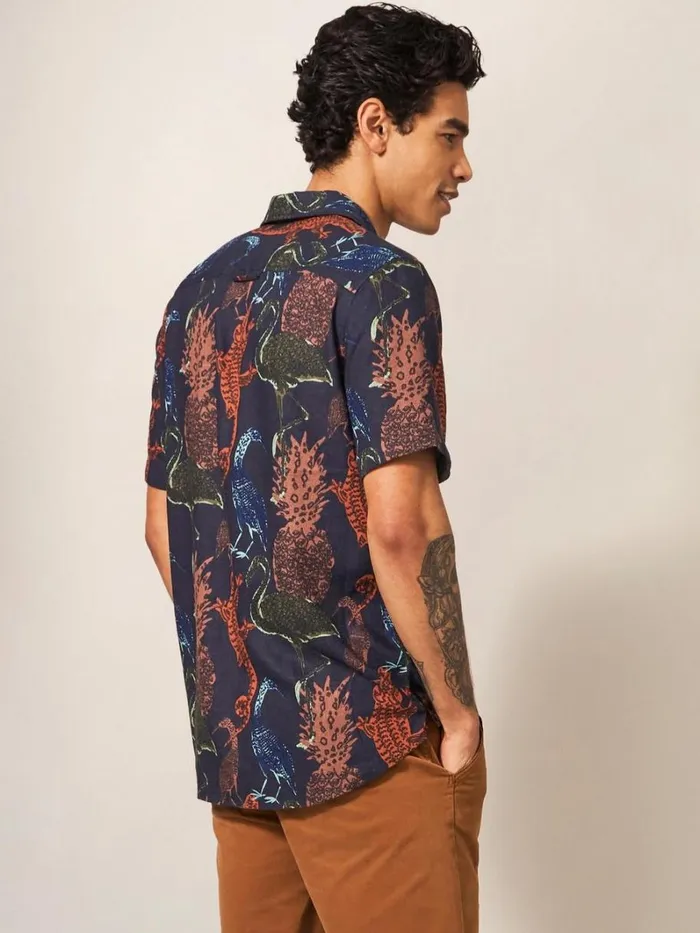 White Stuff SHIRTS Safari Printed Shirt Dark Navy 8211 Men White Stuff SHIRTS Safari Printed Shirt Dark Navy 8211 Men