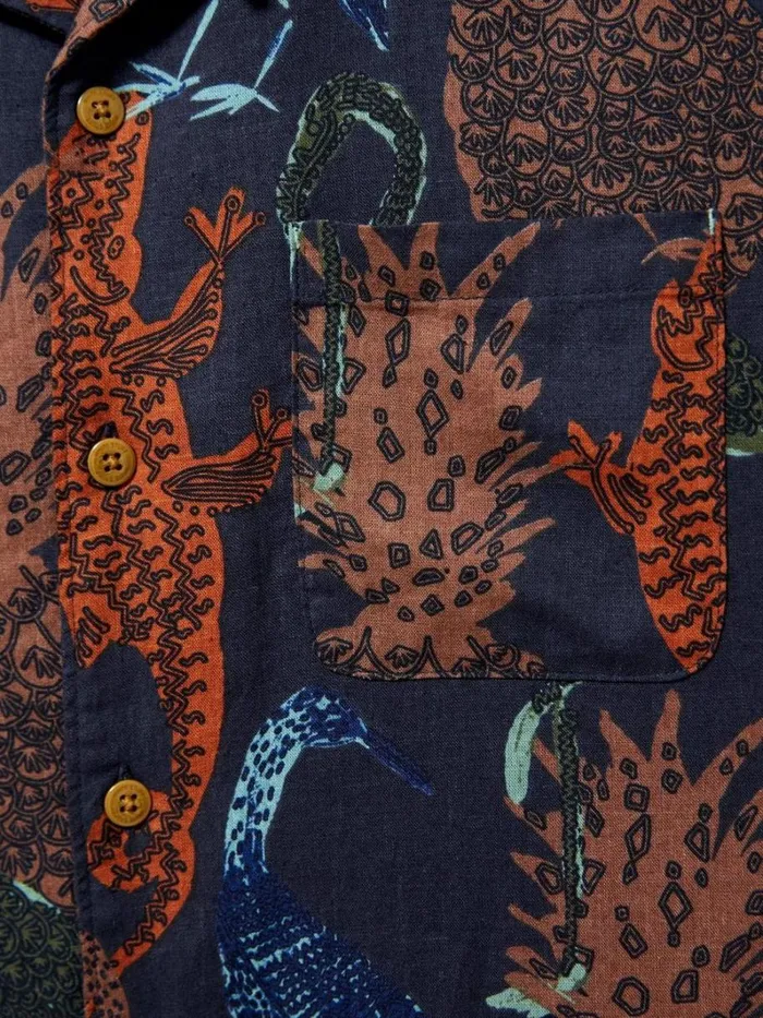 White Stuff SHIRTS Safari Printed Shirt Dark Navy 8211 Men White Stuff SHIRTS Safari Printed Shirt Dark Navy 8211 Men