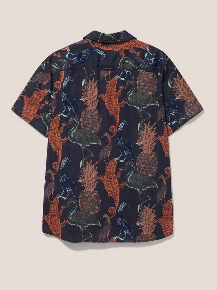White Stuff SHIRTS Safari Printed Shirt Dark Navy 8211 Men White Stuff SHIRTS Safari Printed Shirt Dark Navy 8211 Men