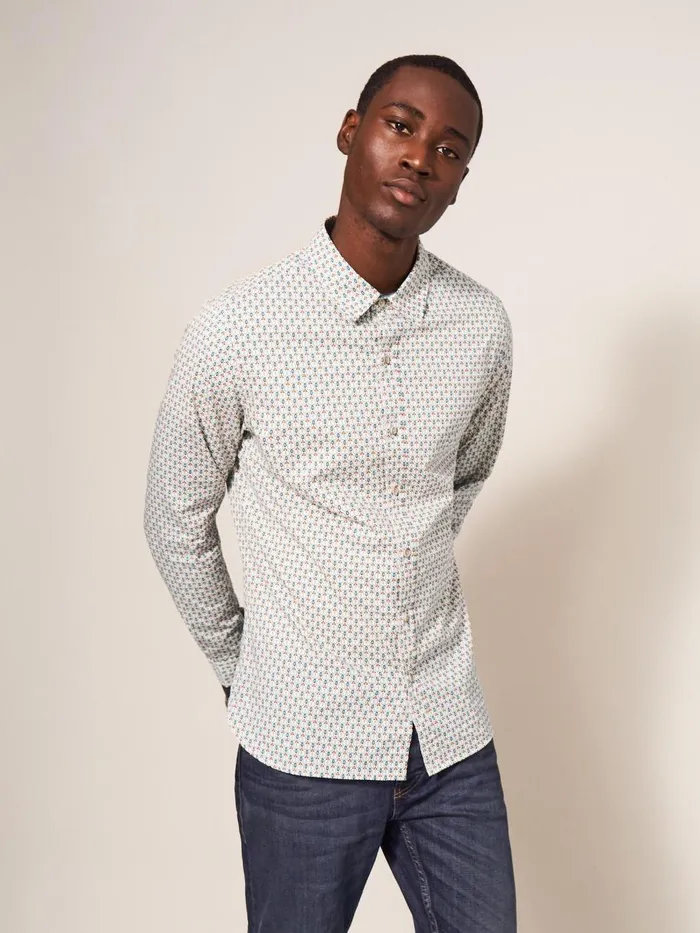 White Stuff SHIRTS Scandi Geo Printed Shirt Natural Multi 8211 Men White Stuff SHIRTS Scandi Geo Printed Shirt Natural Multi 8211 Men